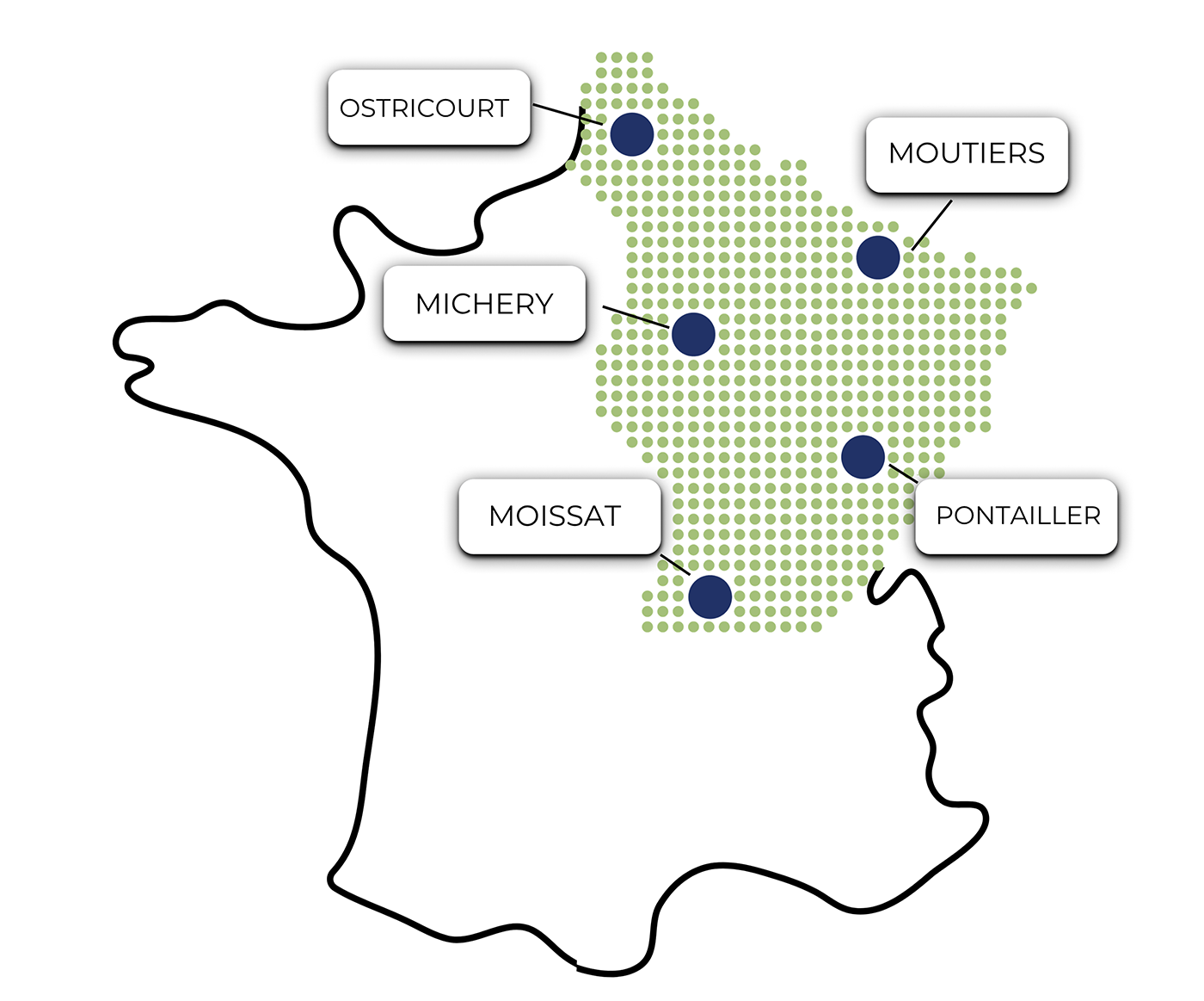 Carte implantation France DYNO NOBEL