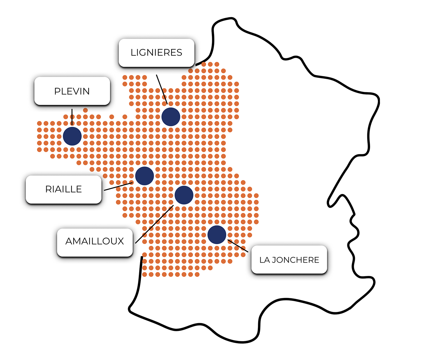 Carte implantation France DYNO NOBEL